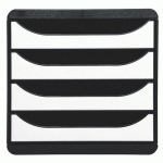 MODULE DE CLASSEMENT EXACOMPTA BIG BOX COFFRE NOIR 4 TIROIRS BLANCS