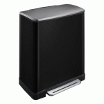 POUBELLE À PÉDALE TRI SÉLECTIF E-CUBE 28 + 18L - NOIR