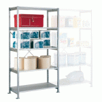 RAYONNAGES ACIER GALVANISÉ ÉLÉMENT DÉPART H 200 X L 106 X P 63 CM TÔLE D