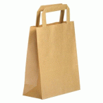 SAC KRAFT BRUN POIGNÉES PLATES QUALITÉ 70 G/M² - 300 SACS