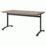 TABLE MALIBU 160X80 T6 DL STRA ALAISÉ CHÊNE 1146/NOIR 9005 - MANUTAN EXPERT