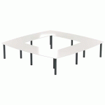 TABLE RÉUNION ATEM 350 X 350 CM PIED ROND ANTHRACITE /BLANC - MBA