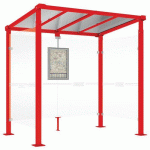 ABRI BUS MILAN 2.50 M - 2 BARDAGES LATÉRAUX - ROUGE 3020 - PROCITY