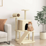 ARBRE � CHAT AVEC GRIFFOIRS EN SISAL CR�ME 110,5 CM - VIDAXL