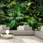 ARTGEIST - PAPIER PEINT JUNGLE ENSOLEILLÉE - 300 X 210 CM - VERT ET NOIR