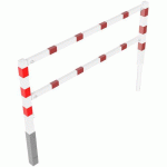 BARRIÈRE CHEMINS PIÉTONS AVEC BLOCAGE - BLANC/ROUGE - 2000MM - SCHAKE