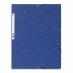 CHEMISE EXACOMPTA 3 RABATS ET ELASTIQUE - CARTE LUSTREE 5/10E - FORMAT 24 X 32 CM - COLORIS BLEU - LOT DE 5