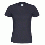 COTTOVER T-SHIRT COL ROND FEMME - CERTIFIÉ GOTS MARINE - TAILLE S