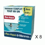 MAREVA - KIT TRAITEMENT PISCINE COMPLET - REV-AQUA 30/60 M3 - 8 MOIS DE