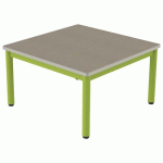 TABLE CARÉLIE 80X80 T1 STR POLY. HÊTRE MIEL BEIGE/VERT ACIDE - MOBIDECOR