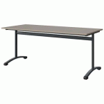 TABLE MALIBU 180X80 T6 DL STRA ABS GRIS U727/GRIS 7016