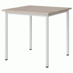 TABLE MALIBU 80X80CM T6 4P STRA ABS ACACIA/BLC 9016 - MANUTAN EXPERT