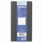 AGENDA EXACOMPTA ESPACE 17 CLASSIQUE SEMAINIER - ANNÉE 2026 - 9 X 17,5 CM NOIR