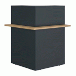 BANQUE D'ACCUEIL D'ANGLE WELL ANTHRACITE / CHÊNE AMBRÉ