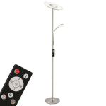 BRILONER LAMPADAIRE À ÉCLAIRAGE INDIRECT LED AGILED, NICKEL, INTENSITÉ VARIABLE,
