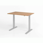 BUREAU ASSIS-DEBOUT SÉRIE XMKA-120X80CM-NOYER-ARGENT - HAMMERBACHER