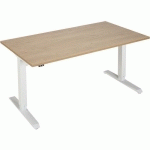 BUREAU ORÉA RÉGLABLE EN HAUTEUR 140X80CM CHÊNE/BLANC - MANUTAN EXPERT