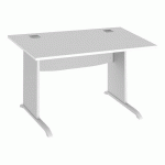 BUREAU DROIT EXCELLENS BOIS L 120 CM PIÈTEMENT BOIS EN L BLANC