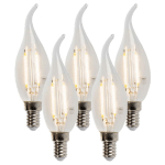 LOT DE 5 LAMPES BOUGIES À POINTE FILAMENT LED E14 DIMMABLES 250LM 2700K - LUEDD