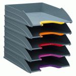 LOT DE 5 CORBEILLES À COURRIER DURABLE VARICOLOR® GRIS FONCÉ