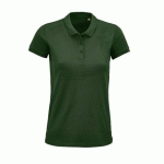 POLO PERSONNALISABLE FEMME COTON ORGANIQUE BIO VERT BOUTEILLE