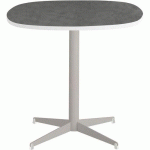 TABLE BASSE TAMARIS PL.MÉTAL BROSSÉ/BLANC PIET.SABLE/BLANC - CLEN