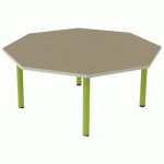 TABLE CARÉLIE MOB. OCT Ø120 T2 STR POLY. HM. BEIGE/VERT ACI - MOBIDECOR