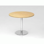 TABLE DE RÉUNION RONDE-Ø100CM-NOYER-CHROME - HAMMERBACHER