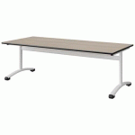 TABLE MALIBU 180X80 T3 DL STR ANTIB ACACIA/NOIR BLC 9016