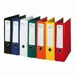LOT DE 10 - CLASSEUR À LEVIER CARTONNÉ ESSELTE CHROMOS PLUS A4 - DOS 5 CM COULEURS ASSORTIES CLASSIQUES
