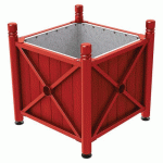 JARDINIÈRE AC/BOIS PROVINCE CITY 80X80 CM ACAJ/ROUGE 3004 - PROCITY