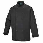 LOT DE 2 - PORTWEST C833 VESTE DE CUISINE SUFFOLK NOIR - TAILLE XS