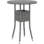 TABLE DE JARDIN �60X75 CM VERRE TREMP�/R�SINE TRESS�E GRIS - VIDAXL