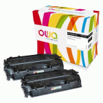 PACK 2 TONERS NOIRS OWA COMPATIBLES HP 05X - CE505X - TONER COMPATIBLE