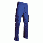 PANTALON DE TRAVAIL TYPE TREILLIS EN POLYCOTON, BLEU BUGATTI, TAILLE 46