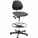 SIÈGE D'ATELIER SOLID - HAUT - PATIN - ACIER - NOIR - GLOBAL PROFESSIONAL SEATING