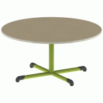 TABLE BANDANA ROND Ø120 T3 PC STR POLY. HM. BEIGE/VERT AC - MOBIDECOR