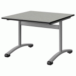 TABLE MALIBU 80X80 T3 DL STR ISOSON GRIS 1400/NOIR GRIS 9006
