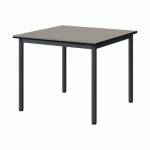 TABLE MALIBU 80X80 T4 4P STRA ANTIB GRIS U727/NOIR GRIS 7016