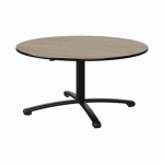 TABLE MALIBU Ø 120 T3 PC STRA CHÊNE 1146/NOIR NOIR 9005