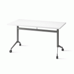 TABLE RABATTABLE POLLY L.120 X P.70 CM PLATEAU BLANC - ANTHRACITE