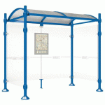 ABRI BUS PROVINCE 2.5 M 2 BARDAGES LAT. INOX BLEU 5010 - PROCITY