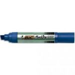 BIC MARQUEUR PERMANENT POINTE BISEAU EXTRA-LARGE CORPS MÉTAL ENCRE BLEUE INDÉLÉBILE ONYX MARKER 1891