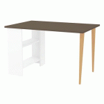 BUREAU ARNO PIED MIXTE 120X80 CM BRUN/BLANC/HÊTRE