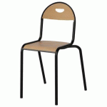 CHAISE MALIBU 4P T7 - ASS/DOS HÊTRE / ALU NOIR 9005 - MANUTAN EXPERT