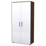 MT DISCOUNT ARMOIRE HAUTE OPÉRATIVE 90X181X40 CM COLORIS CHOCOLAT / BLANC