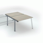 PÔLE DE 2 BUREAUX ECLA CHÊNE GRIS L 120 X P 80 CM PIÈTEMENT MÉTAL ALUMINIUM - ÉLÉMENT SUIVANT