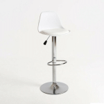 TABOURET AVEC DOSSIER SIMILI CUIR BLANC LENNIE