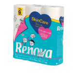 9 ROULEAUX PAPIER TOILETTE RENOVA SKINCARE 3 ÉPAISSEURS
