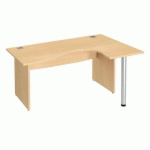 BUREAU COMPACT EXCELLENS L 160 CM RETOUR À DROITE PIÈTEMENT PLEIN HÊTRE